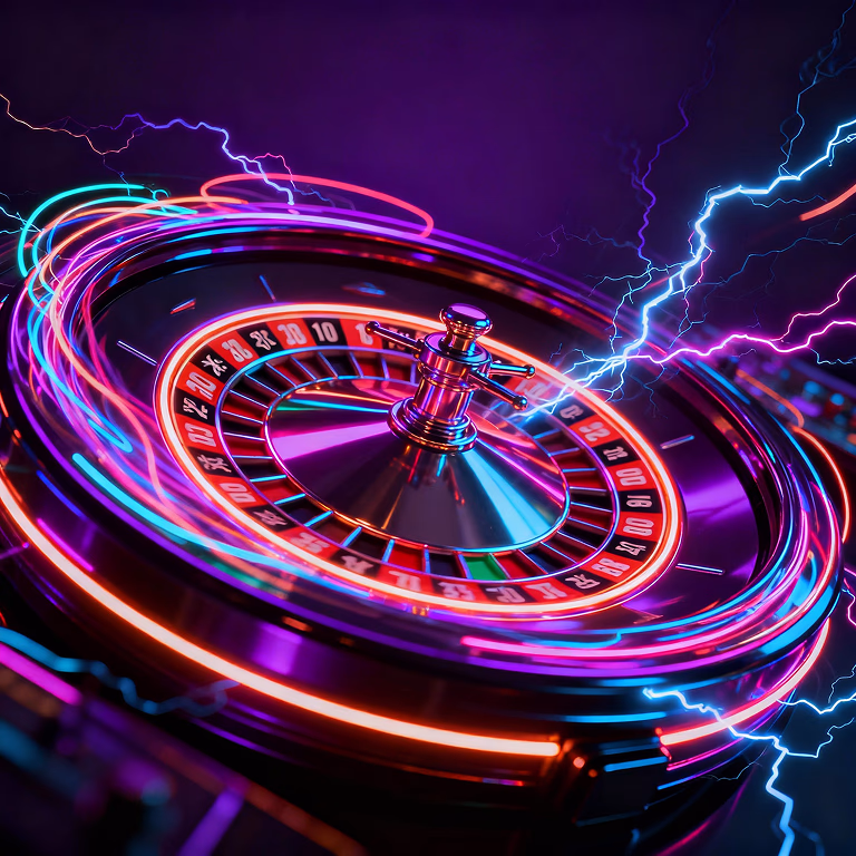 Rainbet Casino featuring a race car on a futuristic, glowing track.